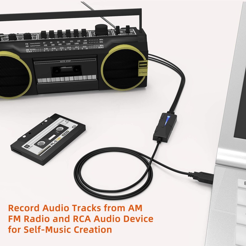 DriverGenius USB Audio Capture Grabber - 3,5-Mm-, R/L-Stereoeingänge