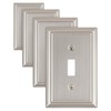 ZILLSEA 4-Pack Brushed Nickel Light Switch Covers, Durable Metal Toggle
