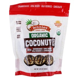 Jennies Organic Coconut Bites with Goji & Chia, 5.25oz Gluten Free, Non-GMO, Peanut Free, Kosher (2)