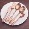 Matte Rose Gold Serving Set，SHARECOOK 5-Piece 18/0 Stainless Steel Large