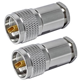 DUOGIMZ PL-259 Male Clamp Connector,UHF Male Coax Connector for RG8 LMR400 Cable(2 pcs)