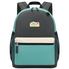 Sawkig Kids Backpack for Boys Kindergarten School Backpack 15 inch Bookbag for Boys 4-6 (Black and Green)