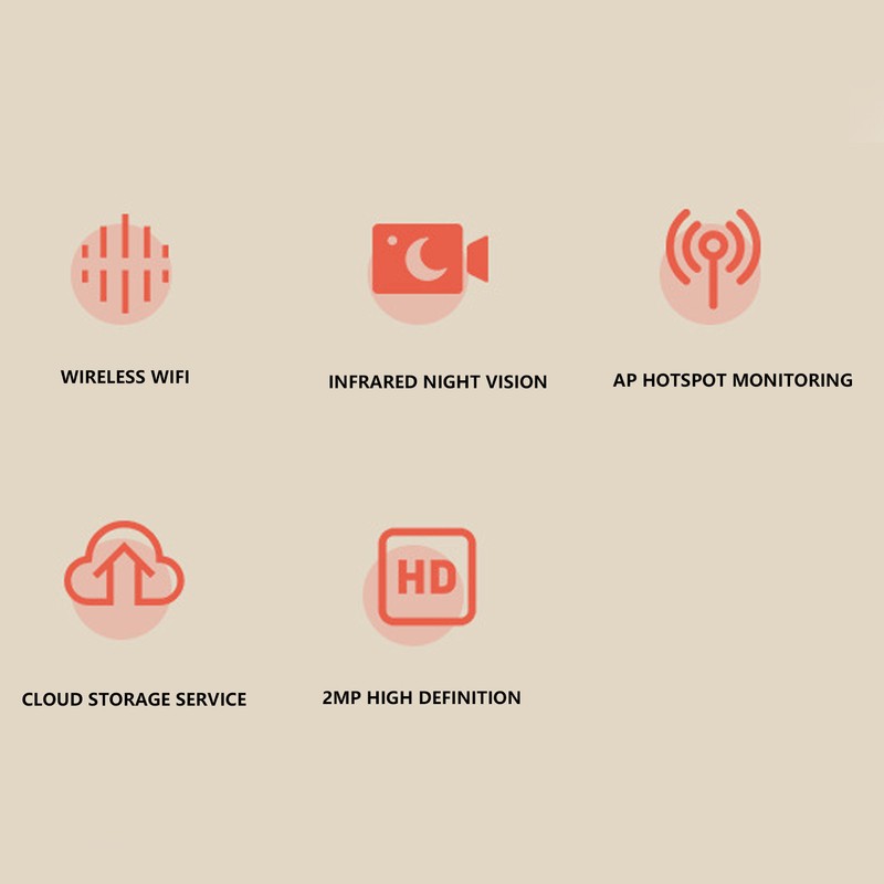 Indoor Security Camera 2MP Wifi Infrared Night Vision APP Viewing