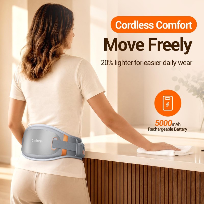 Comfytemp Cordless Heat Pad for Lower Back with Massager, Heated
