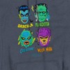 Popfunk Universal Monsters Monster Heads Unisex Adult Pull-Over Heather Hoodie,