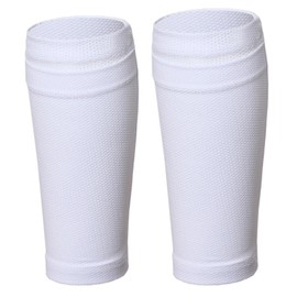 2 x Shin Pad Holder, Shin Pads Holder Football, Shin Pads Socks, Football Shin Pads Protective Equipment Holder for Men Women Boys Girls (White, M)