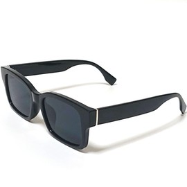 [FashionBerry] ブラック×スモーク サングラス 度なしメガネ ファッションメガネ おしゃれ眼鏡 めがね 眼鏡 メンズ レディース 丸 四角 透明 色付き 小さい 大きい 軽い ゴルフ 運転 車 釣り 登山 uvカット 紫外線カット 1050496-F-064