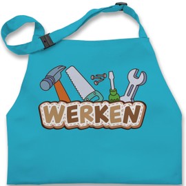 Shirtracer - Children's Apron for Boys and Girls - and Painting Apron - Works Lessons Crafts, 6 turquoise