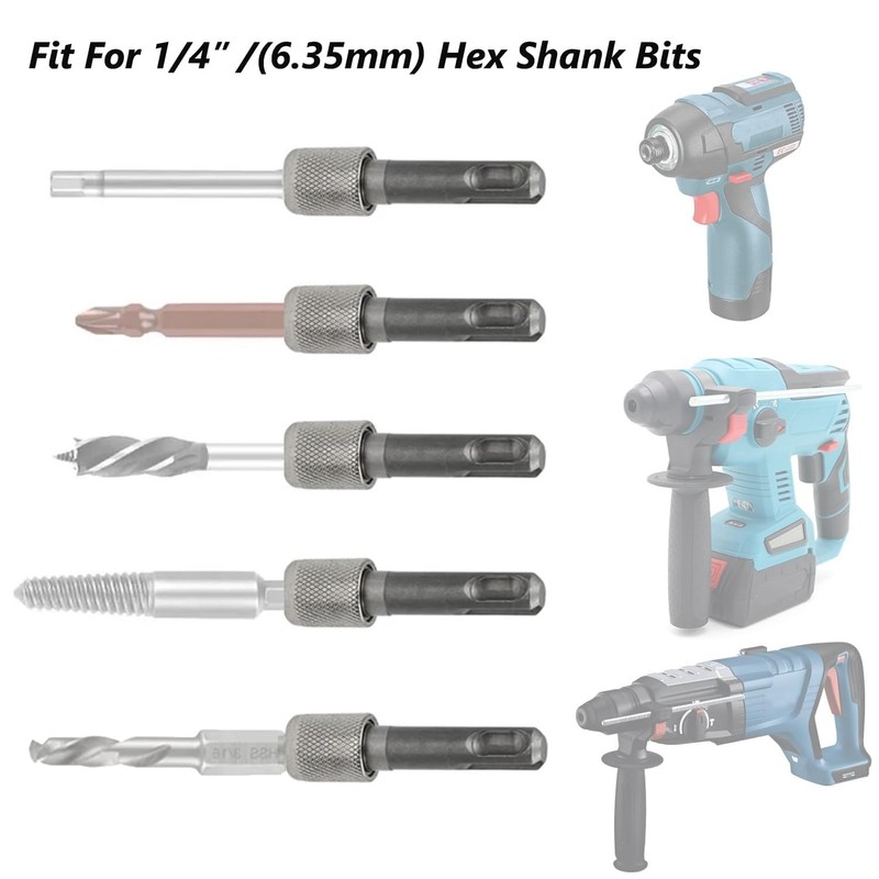 Bestgle 5Pcs SDS-Plus Drill Chuck Adapter, 6.35mm 1/4 Inch Hex