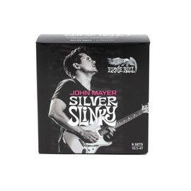 Ernie Ball John Mayer Silver Slinky Nickel Wound Electric Guitar Strings 6 Pack - 10.5-47 Gauge