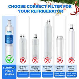 GOLDEN ICEPURE 4396508 Replacement EDR5RXD1, EveryDrop Filter 5, 4392857, 4396510, Clch100, Kenmore 46-9010, NLC240V, 8212491, WF285, WF NLC250 Refrigerator Water Filter 2Pack