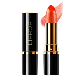 LIPHOP TOP Lipstick, Glitter, Gold Pearl Blend, Glossy, Moisturizing, 7 Colors, Multi-functional Lip, Makeup, Blush and Eye Shadow, 0.1 oz (3.6 g), #05 Bean Paste