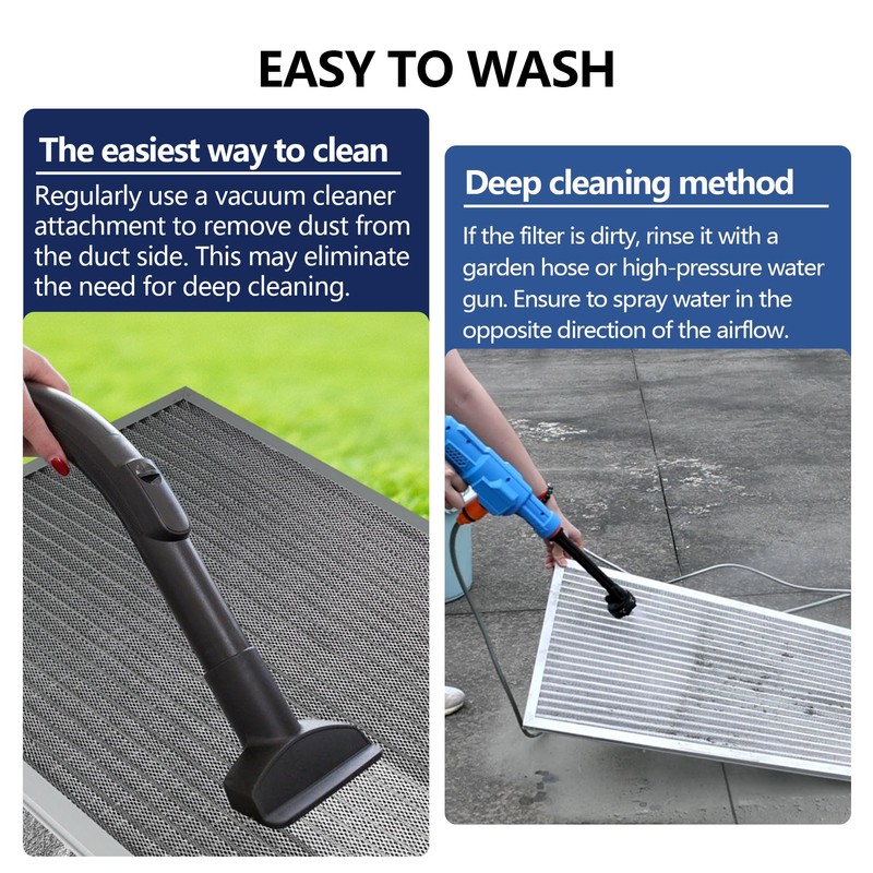 Demiwise 24x24x1 Electrostatic Air Filter, Washable & Reusable Aluminum AC/HVAC