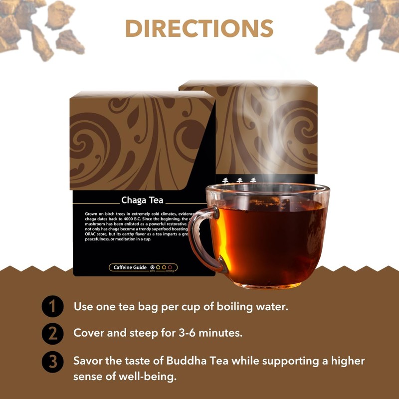 Buddha Teas - Chaga Tea - Organic Herbal Tea -