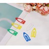 Tupalizy 50PCS Plastic Paper Clips Bookmarks Smooth Colored Paperclip Clamp