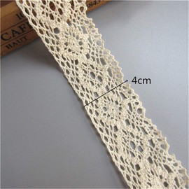 5 yardas de algodón Crochet Cinta de tira de cinta de encaje de Cluny 4 cm Ancho Borde Recortar Estilo vintage Crema de marfil Ribete Tela de corte blanca Bordado Aplique Costura Craft Vestido de novia