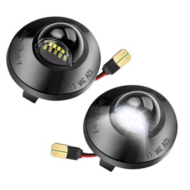 PerfecTech LED License Plate Lights Bright White Rear Bumper Tag Lamp Assembly Replacement Compatible with Ford F150 F250 F350 Super Duty Bronco Ranger Explorer Excursion Truck Pickup