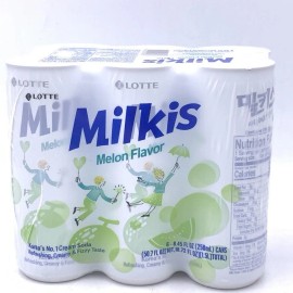 Lotte Milkis Melon Flavored Soft Drink 8.45ozx6cans