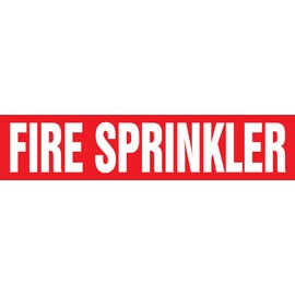 Accuform RPK324SSA Self-Stick "FIRE Sprinkler" Pipe Marker for 3/4" to 1-1/4" OD Pipe, White on Red, 1" H x 8" W