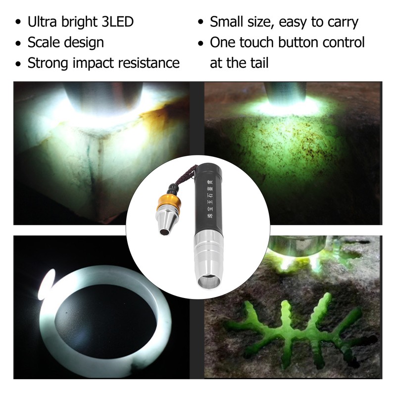 Jewelry Flashlight 3LED Ultra Bright 3 in 1 Professional Small