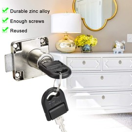 CODIRATO Set of 4 Cabinet Locks, Furniture Lock, Letter Box Lock, Screw-On Lock with Key Set, Mailbox Lock, Zinc Alloy Cylinder Furniture Lock for Cupboards, Drawers, Desk