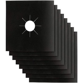LYSAIMG Stove Burner Covers,8Pcs Gas Stove Protectors 0.2mm Double Thickness Black Reusable,Gas Range Protectors for Kitchen Easy and Fast to Clean Heat Resistant