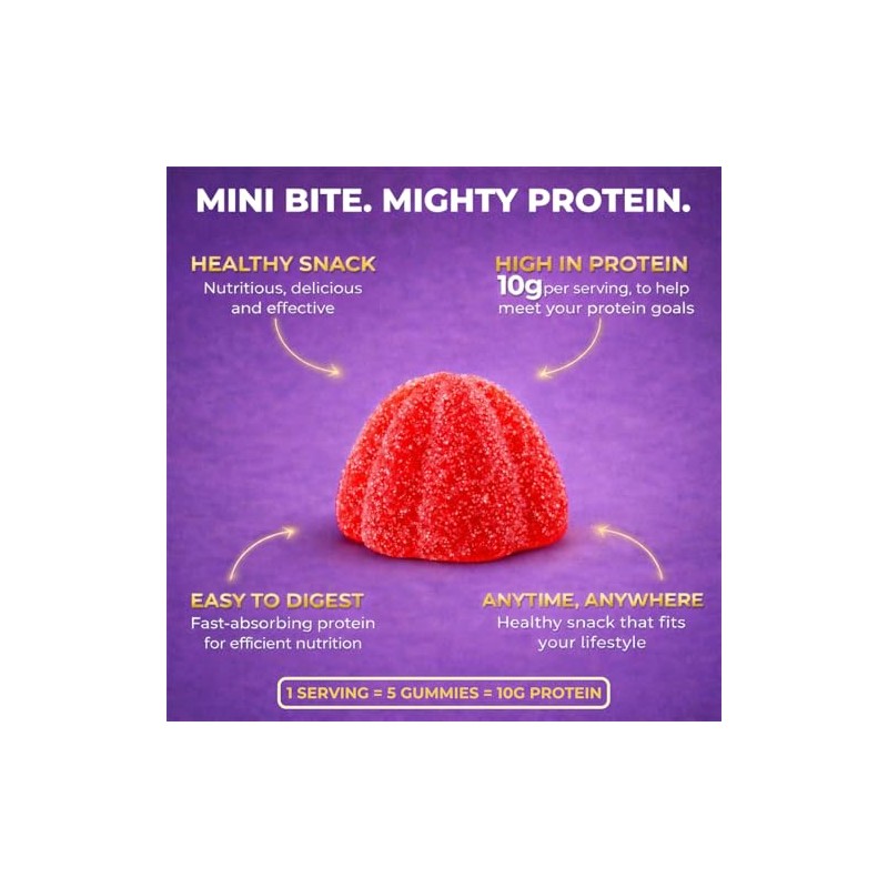 EMAZEN Whey Protein Gummies, Sugar Free, Low Carb Keto Snacks