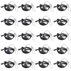 Retevis Walkie Talkie Earpiece with Mic,Surveillance Headset, Coiled Cord, for RT22 RT68 RT21 H-777 H-777H, Compatible with Baofeng BF-888S Pxton Kenwood 2 Way Radios, Walkie Talkie Earpiece(20 Pack)