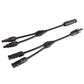 Conector Y MC4 para Panel Solar, Cable de Extensión Paralelo de Rama 1 a 2, Adaptador de Conectores Macho/Hembra Resistente a la Intemperie y UV para Conexión de Paneles Solares Fotovoltaicos