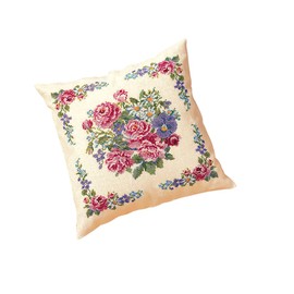 Olympus 5859 Cross Stitch Embroidery Kit Cushion Romantic Flower Beige