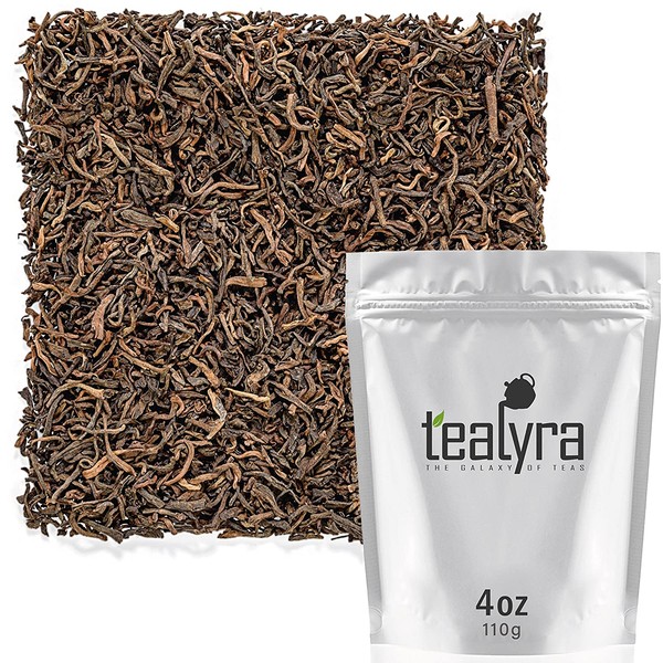 Tealyra - Ripe Pu'erh Tea - 20 Years Aged Loose Leaf from Yunnan - China - 100% Natural - Caffeine Level High - Aged Black Tea Pu Er - 110g (4-ounce)