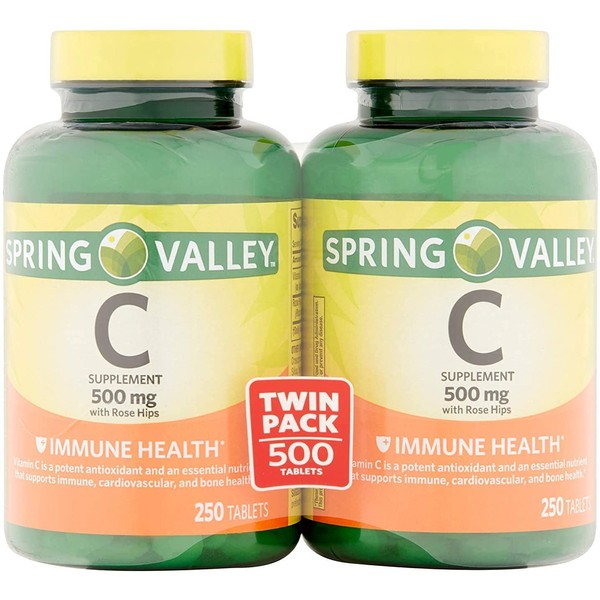 Spring Valley - Vitamin C 500 Milligram with Rose Hips, 250 Tablets
