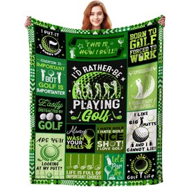 ZABAOBO Golf Blanket Gifts for Men Women,Golf Accessories Golf Stuff Golf Throw Blankets,Cool Golfing Gifts for Golfers Golf Lovers 60"x50" INCH