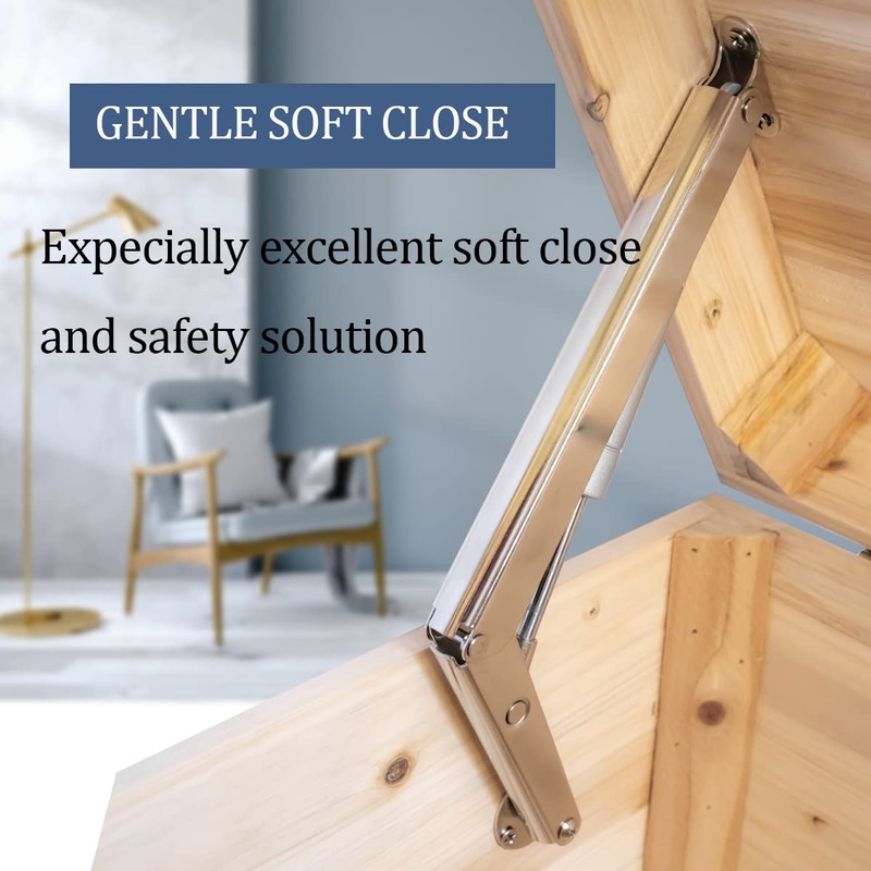 200N-60lbs Chest Heavy Duty Soft Close Lid Support Hinges Large