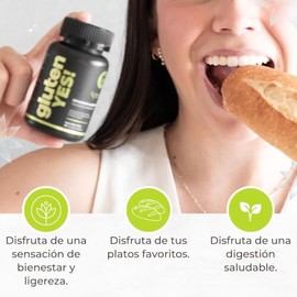 Suplemento Digestivo Natural con Enzimas, Probióticos y Jengibre  30 Cápsulas Veganas  Apoya la Digestión de Alimentos con Gluten                     
