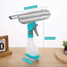 4 in 1 Window Cleaning Scraper, Squeegee and Scrubber with Spray, Multifunctional Household Cleaning Tool, Car Windshield Cleaner,Lightweight Silicone Microfiber Wipe:_3 sets of combination packages
