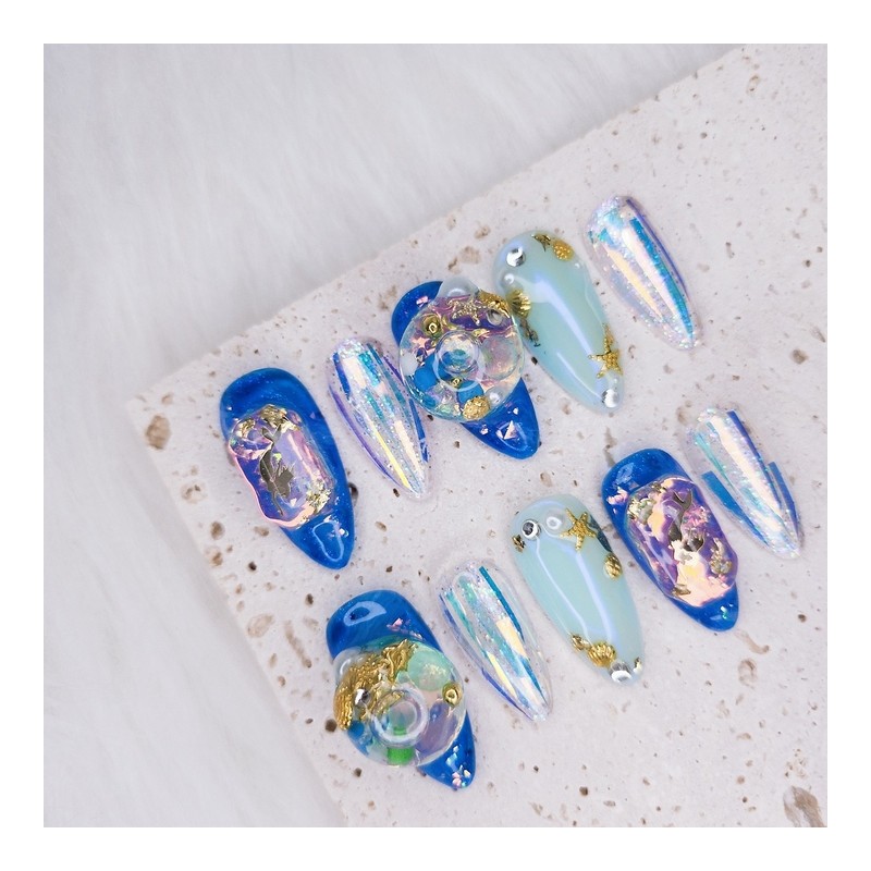 Summer in a Nail under the sea Aqua Ball Nail