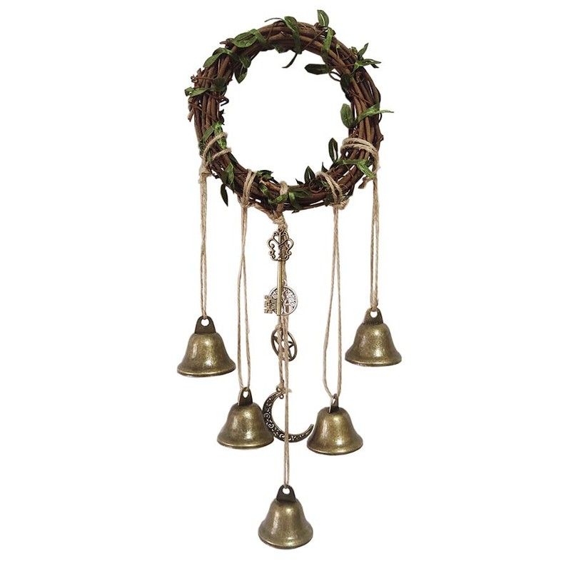 Witch Bells for Home Protection, 2Pack Handmade Witch Wind Chimes