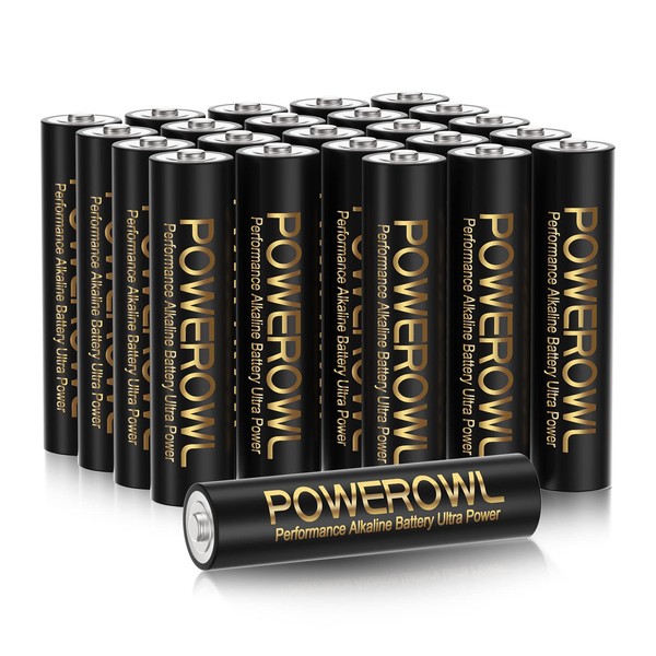POWEROWL High-Capacity Alkaline AA Batteries 24 Pack, 1.5v Long Lasting Double A Battery, 10-Year Shelf Life
