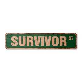Survivor Vintage Plastic Street Sign TV Show Contestant Survivalist | Indoor/Outdoor | 24" Wide