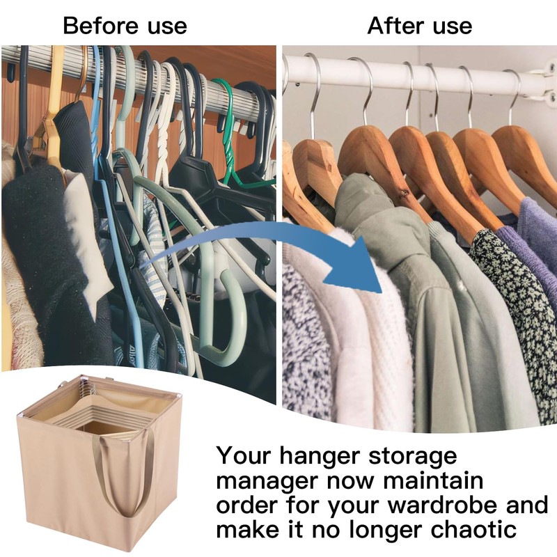 YUJHON Clothes Hanger Organizer Holder with Handles Hanger Storage Triangle