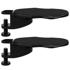 2Pcs Computer Arm Rest for Desk Within 2.36" Thickness Strong Load Bearing Ergonomic Desk Arm Rest Sturdy Easy to Install Desk Elbow Arm Support for Home and Office Claumeng(2,Black)
