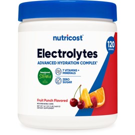 Nutricost Electrolyte Complex Powder (120 Servings, Fruit Punch) - Hydration Supplement Drink Mix with Vitamins and Minerals