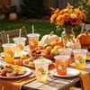 50Pcs Fall Plastic Cups with Lids Straws Pumpkin Floral Disposable