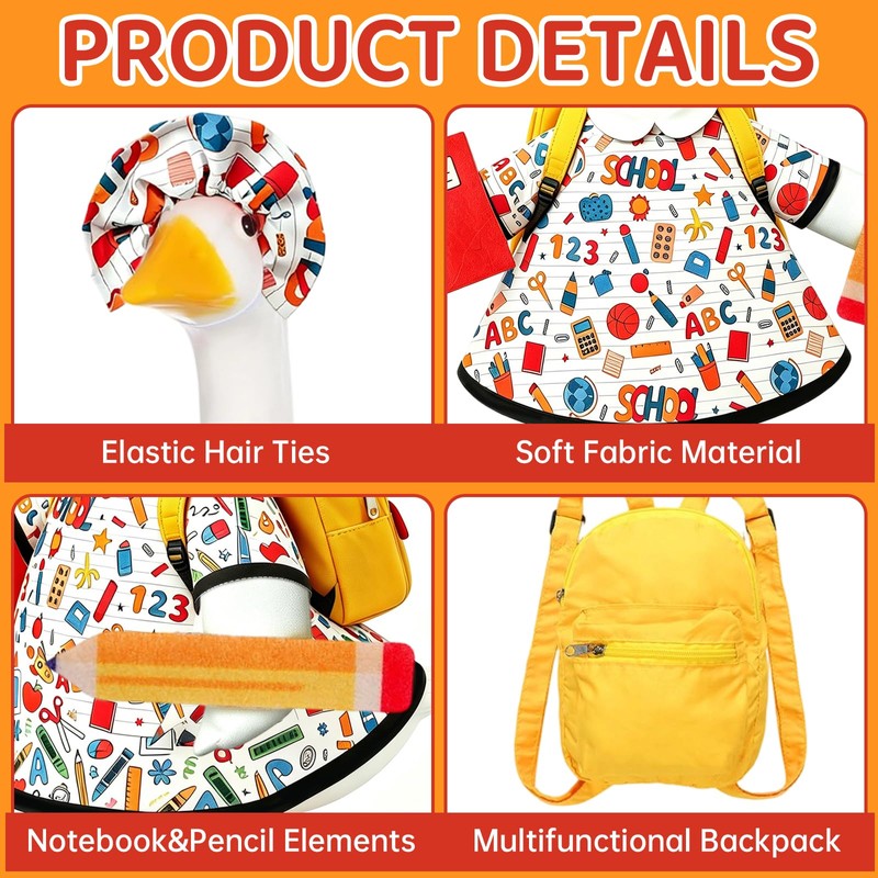 Back to School Porch Goose Outfits Fits 23 inch Cement/Plastic