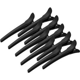 CJESLNA Hair Clips 12Pcs Black Durability Big Bite Duckbill Alligator Clip Barrettes Set Professional Plastic Hair Clips for Easy Styling and Sectioning
