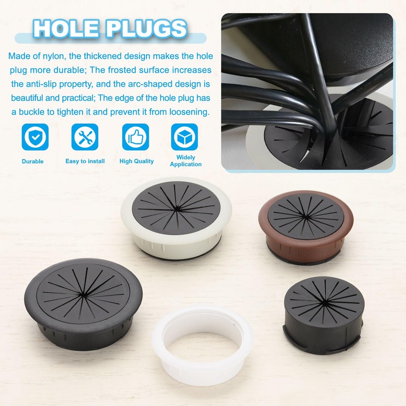PATIKIL 50mm Cable Grommet Plastic Desk Cord Hole Cover Wire