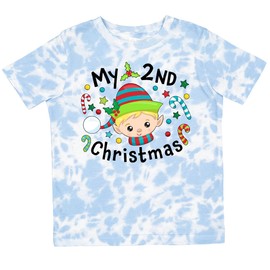 inktastic My 2nd Christmas Elf Boy with Candy Canes Toddler T-Shirt 7T Tie Dye Blue 38fd3