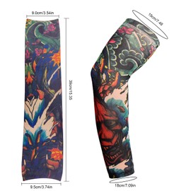 Reayou Tattoo Sleeves, 8 Pcs Fake Tattoos Sleeves to Cover Arms Stretchy Nylon Arm Sleeves Sun Protection Sleeves Covers Tattoo Cover Up Sleeve Temporary Tattoo Sleeves