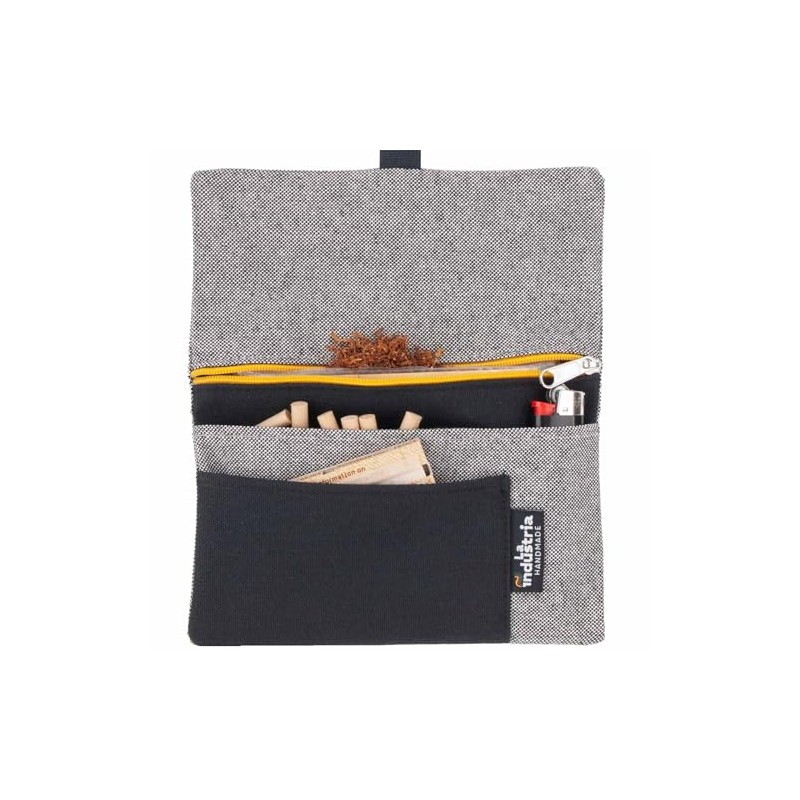 Tabaktasche f√ºr Drehtabak (30-50g), Filter, Bl√§ttchen und Feuerzeug